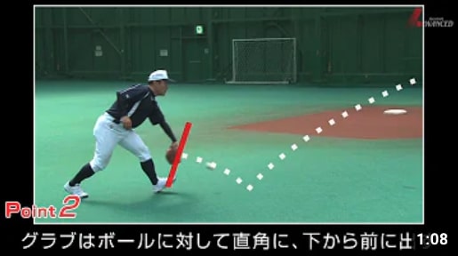 ADVANCED Baseball　内野手 「ハーフバウンドの捕球」 捕り幅を使う！