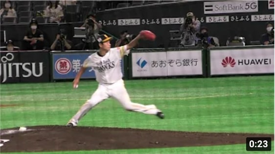 スロー映像)ホークス 武田翔太 投球フォーム 2020.9.5